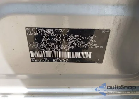 2007 Toyota Rav4 Limited from USA, damaged, VIN JTMBD31V876051956